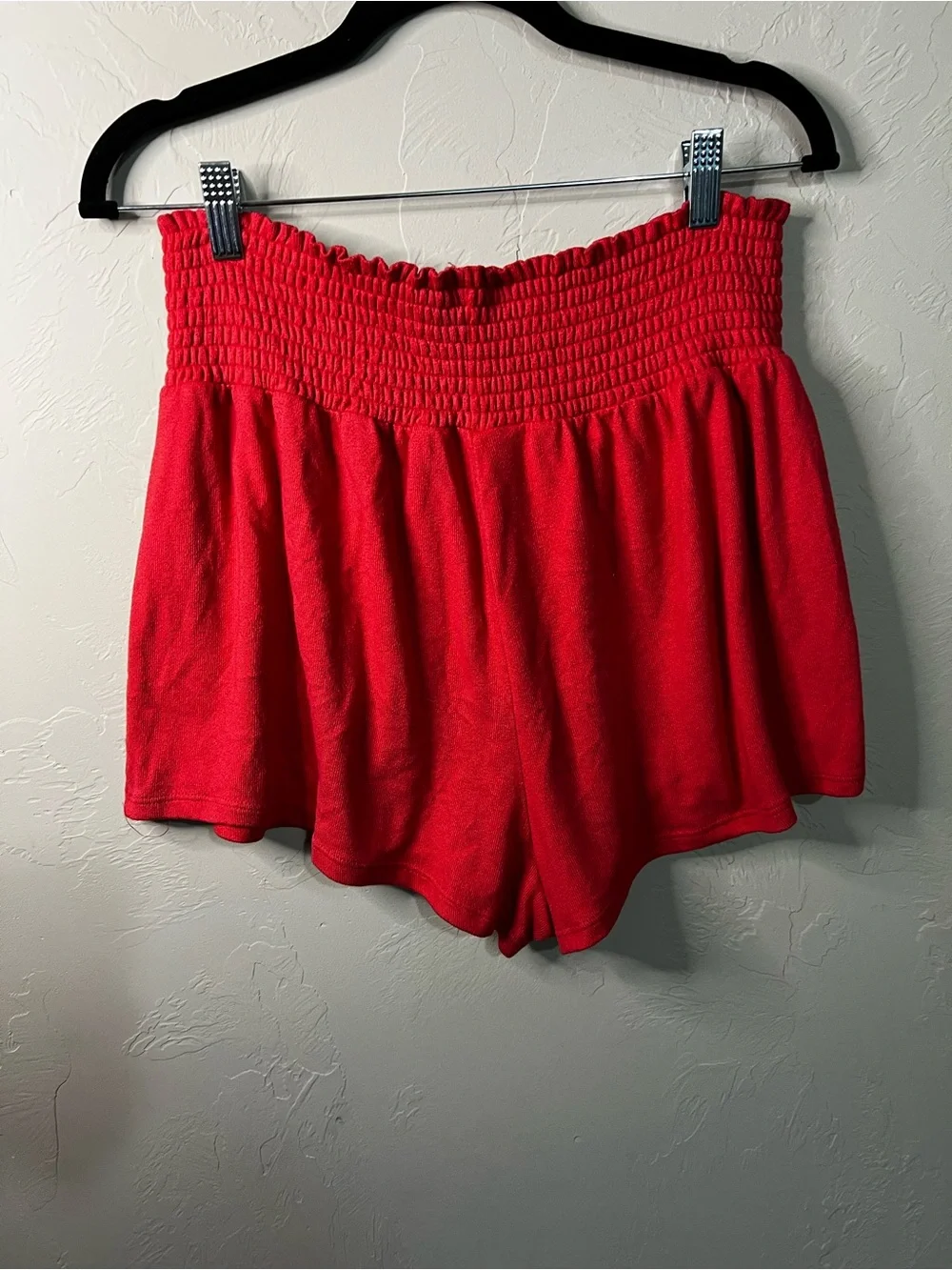 Altar’d State Intimates Red Orange Smocked Waist Lounge Shorts